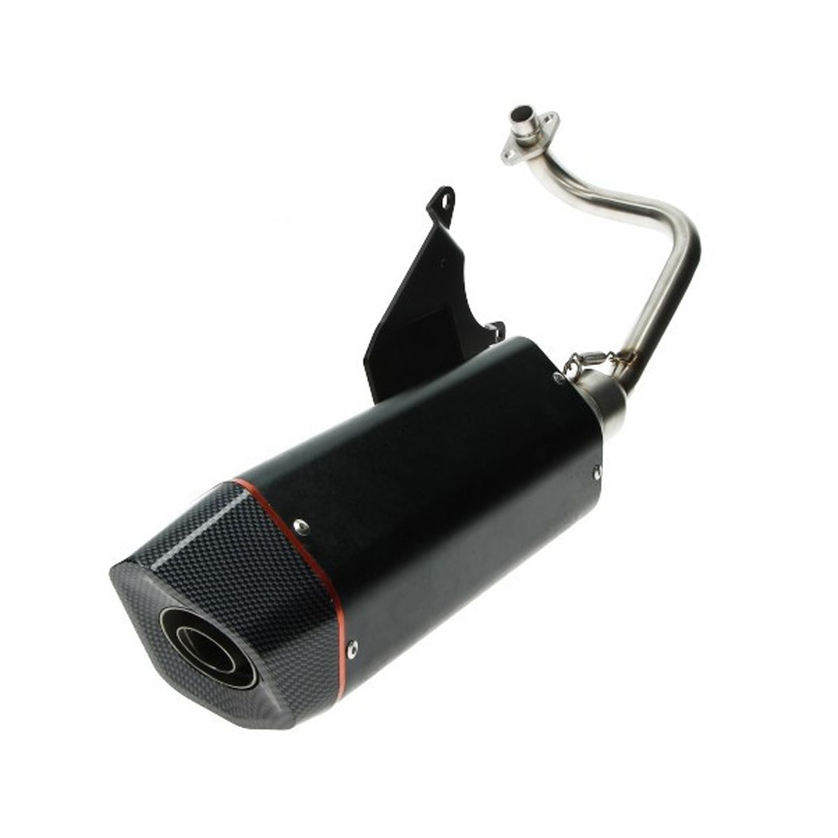 Uitlaat Bullet Racing Piaggio Zip / Fly / New Fly (ovaal model Akrapovic)  4T 2V zwart carbon