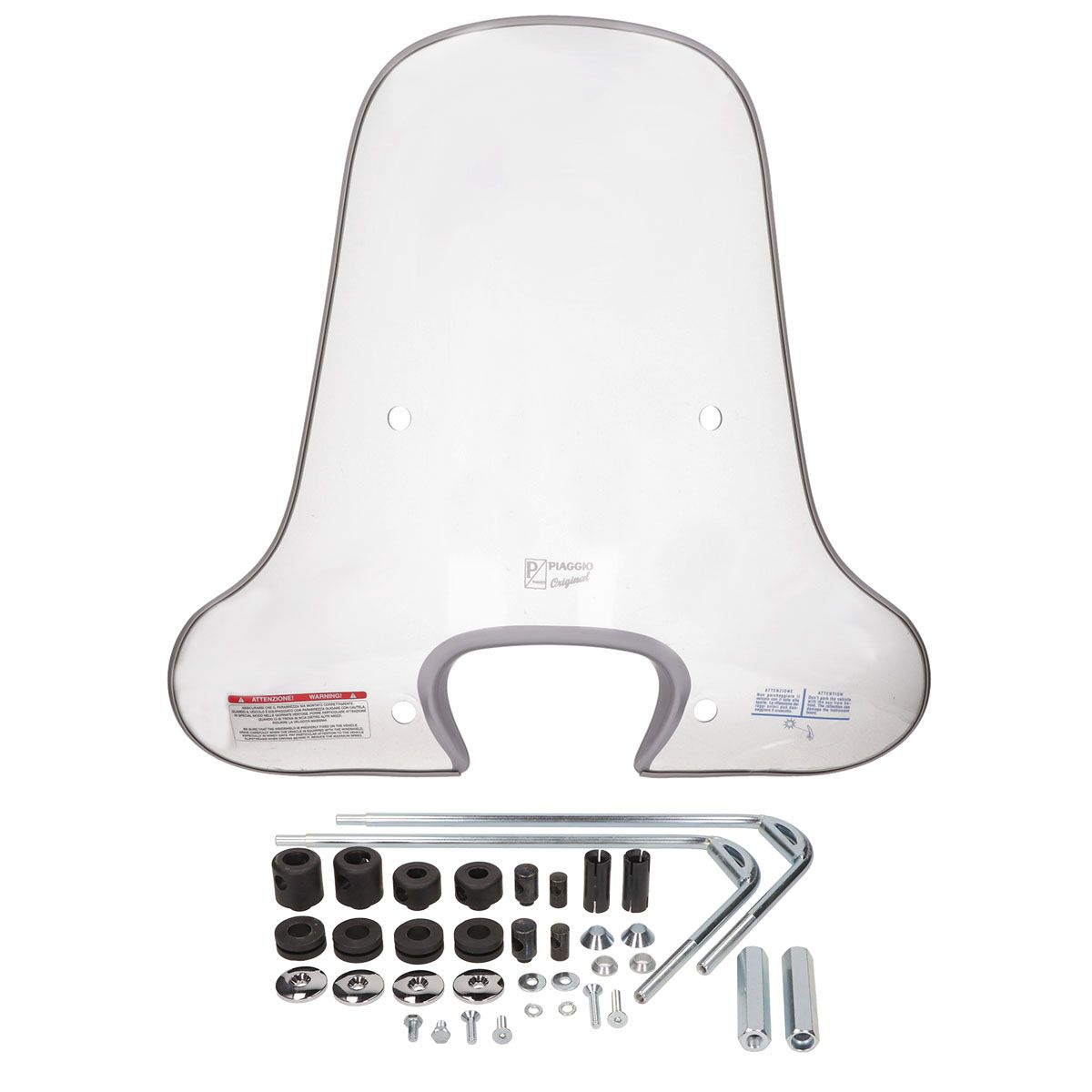 Windscherm hoog + bevestigingsset Piaggio Fly Rst 70cm origineel
