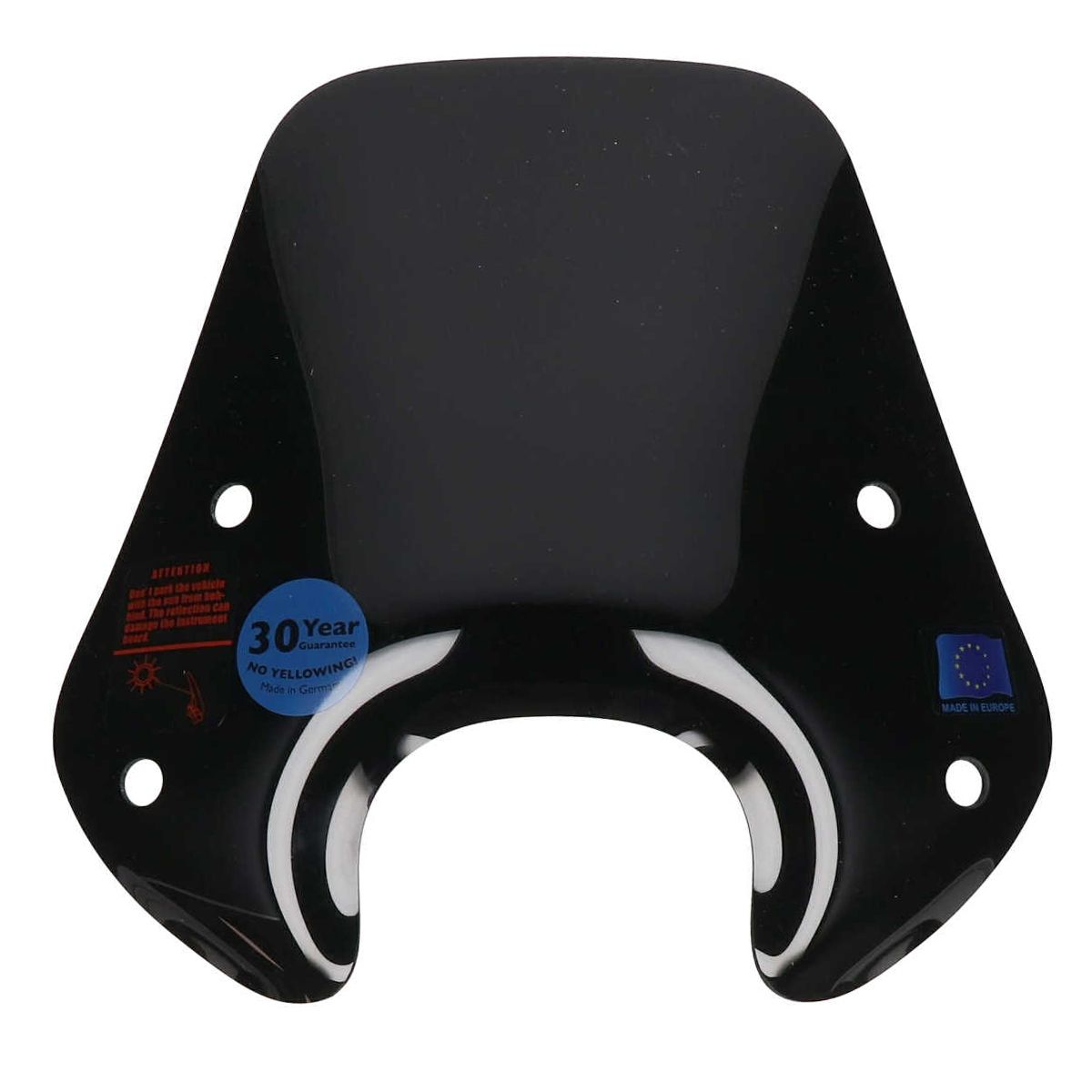 Windscherm laag + bevestigingsset Piaggio Zip glans zwart